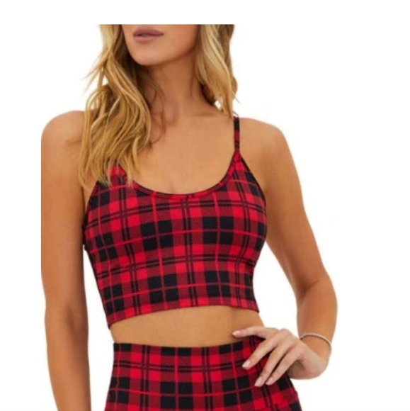 BEACHRIOT Other - NEW  BEACHRIOT  LIBBY  PLAID  PRINT  SPORTS  BRA  IN MERRY PLAID